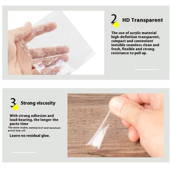 Customized Transparent Acrylic Glue Traceless Dot Glue Strong Adhesive Double-Sided Tape for Spring Festival Couplets Resin