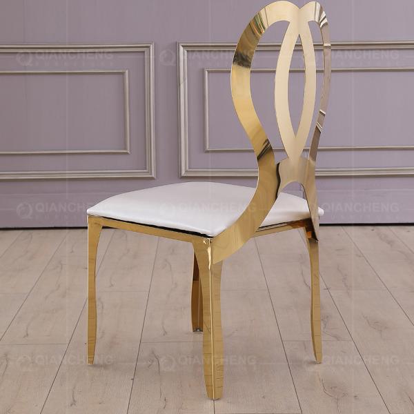 Upholstered 48x53x91cm SS Dining Chairs Mirror Polished For Party Event Wedding