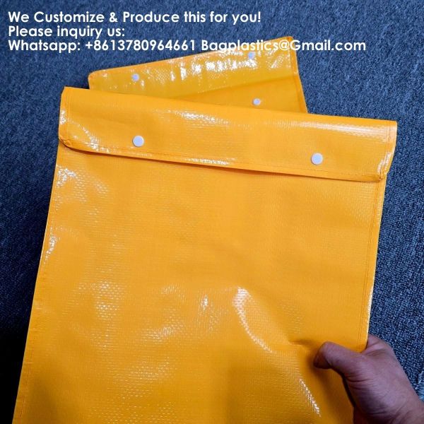 Custom Logo Polypropylene Button Closure Fabric Mailing Bag For Clothes Packaging With 2 Tape And Tear Strip On The Top Envelope Self-Adhesive Bag Express Clothing Small Card Envelope