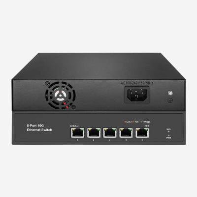 1 Fan 100Gbps 5 RJ45 Unmanaged 10G Rack Mountable Switch With 0-45℃ Temperature Range
