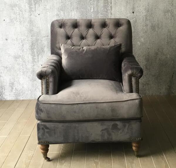 Fabric upholstery oak wood hotel lounge chair/single sofa/living room single sofa