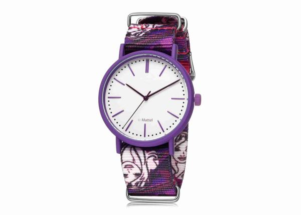 Violet color print logo fashion lady watches nylon strap 20mm