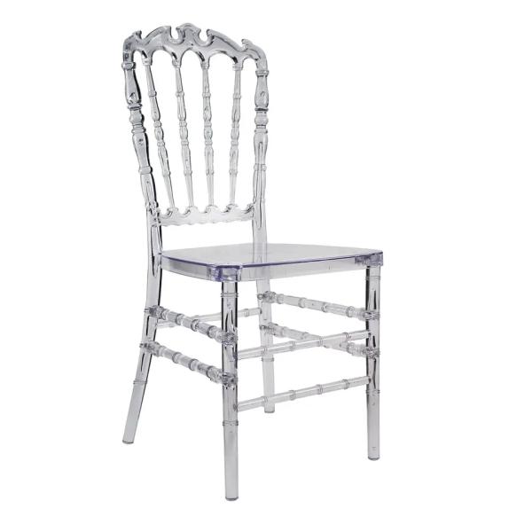 Chaise Chiavari blanche en plastique empilable Meubles d'hôtel de banquet