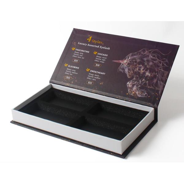 Magnetic Paperboard Cosmetic Gift Box , 250gsm CCNB Custom Eyelash Packaging Box