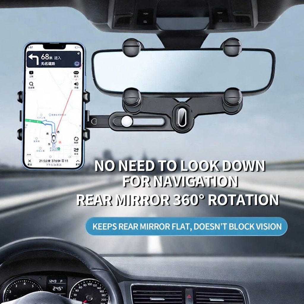 New Car Phone Holder, Car Rearview Mirror, Phone Fixed Navigation, Shooting, Extendable Phone Holder