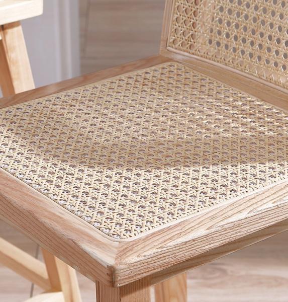 W46*D46*H93cm Bar Furniture Nordic Rattan Chair High Legs Chair Bar Stool Wood Chair for Bar
