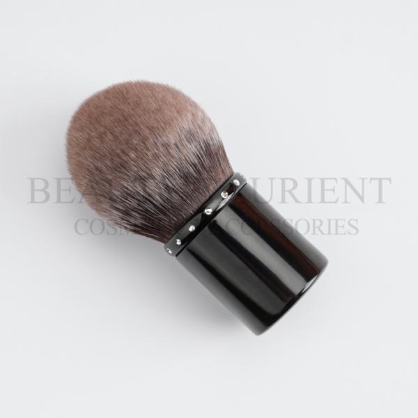 ISO14001 Alminum Handle Kabuki Cosmetic Brush Dome Shaped Makeup Brush