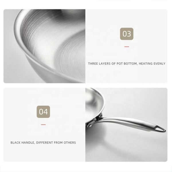 New Arrival 304 Stainless Steel Fry Pan Nonstick Cooking Pot Fried Steak Skillet Egg Nonstick Frying Pan