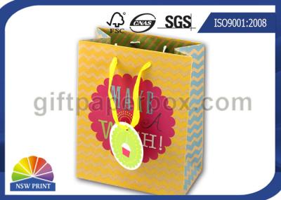 Sacos de papel feitos sob encomenda de Brown Kraft da impressão a cores completa para o empacotamento do presente de aniversário