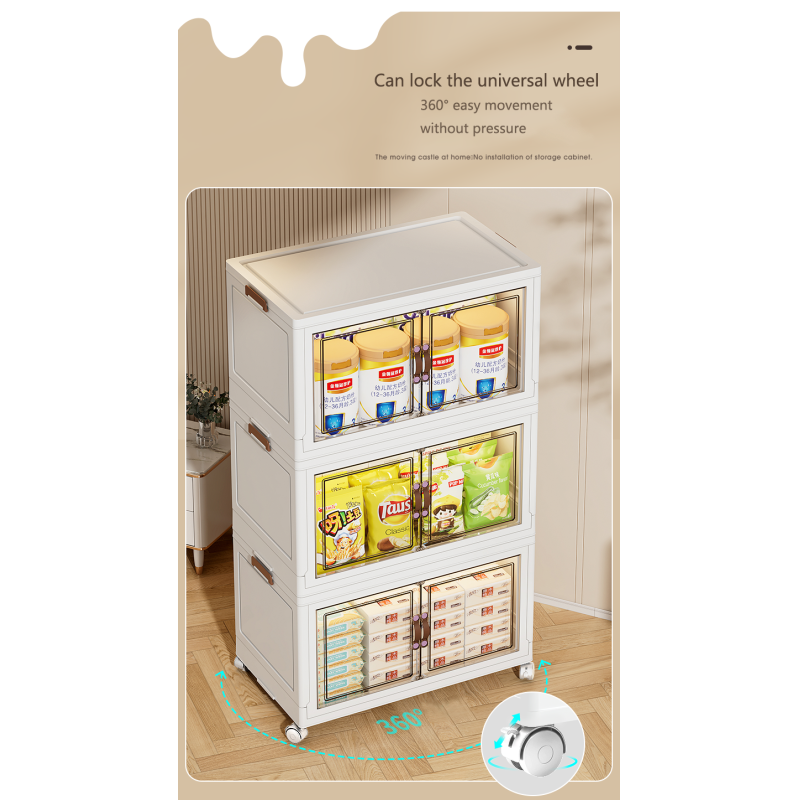 Home Transparent Clothing Folding Stackable Door Open Storage Cabinets  Storage Boxes & Bins  Storage Organizer