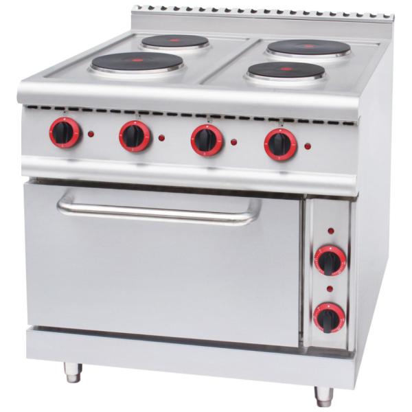 Stainless Steel Commercial 4 Burner Gas Stove For Restaurant With Gas Oven