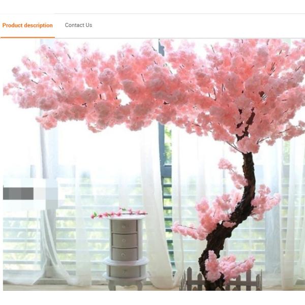 OEM Pink 130cm Height Faux Cherry Blossom Tree Fiberglass Plastic