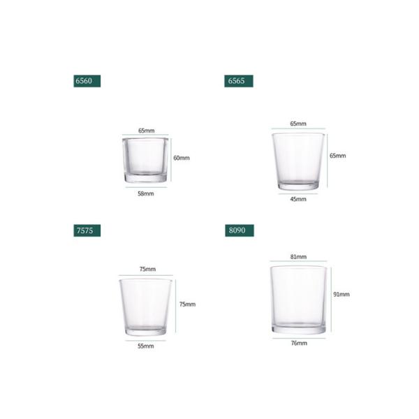 Clear Glass Cylinder Candle Jar Vessel with Shiny Gold Metal Lid Iron for Candle Making