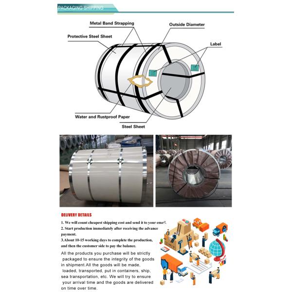Packages seaworthy package for PPGI Steel Coil Color Coated coils Prepainted Galvanized