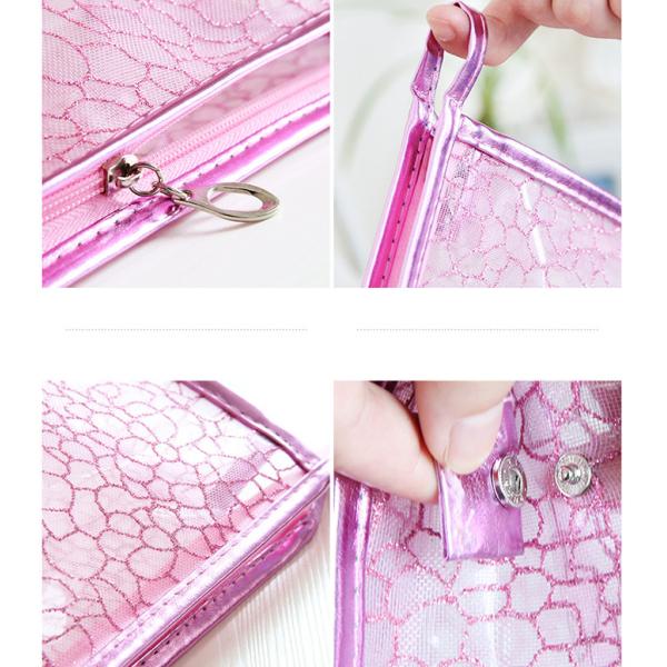 Womens Transparent PVC Bag SGS Certification 22x14x8 CM Size Customized Logo