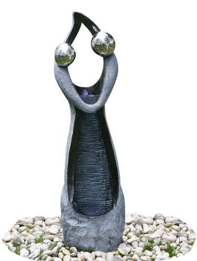 Stone Color Statue Water Fountains , Decorative Garden Fountains For House