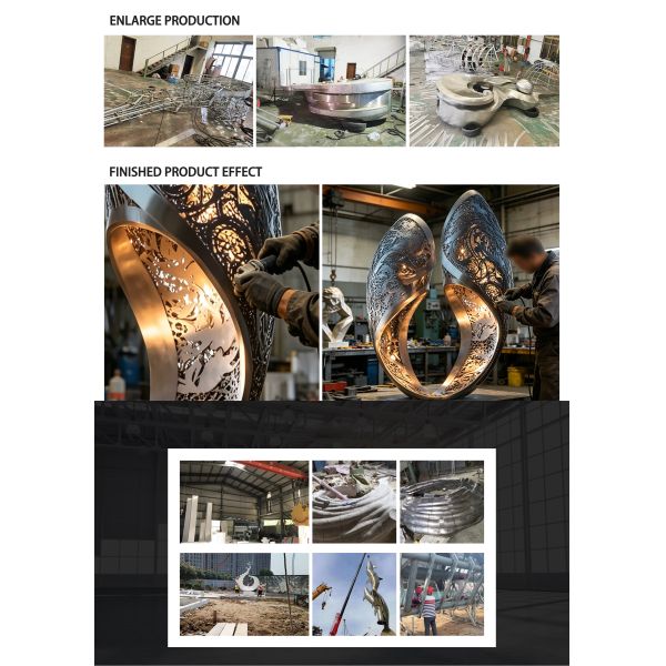 Large Outdoor Stainless Steel Sculpture Lighting Sculpture