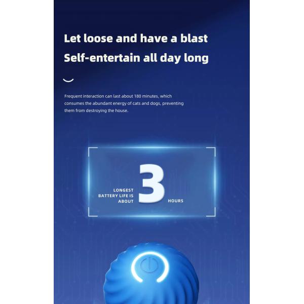 Material de silicona ABS para mascotas Auto-movimiento de entrenamiento de perros Juguete de gatito para entretenimiento en interiores