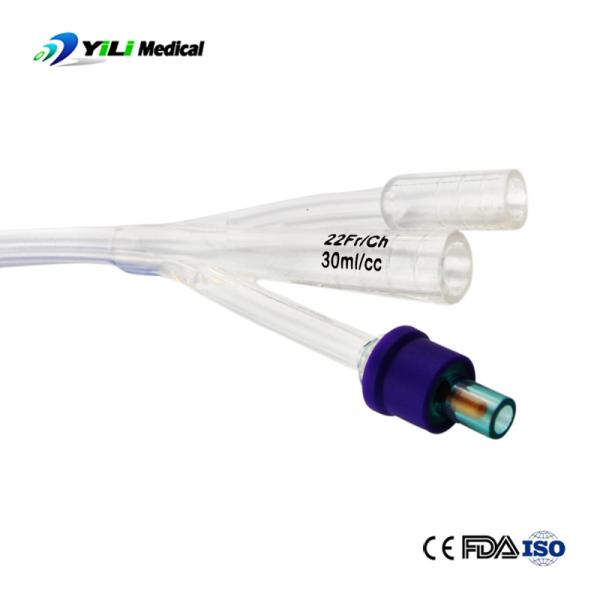 Dufour Tip 3 Way Silicone Catheter Transparent Multiscene FR6 FR8