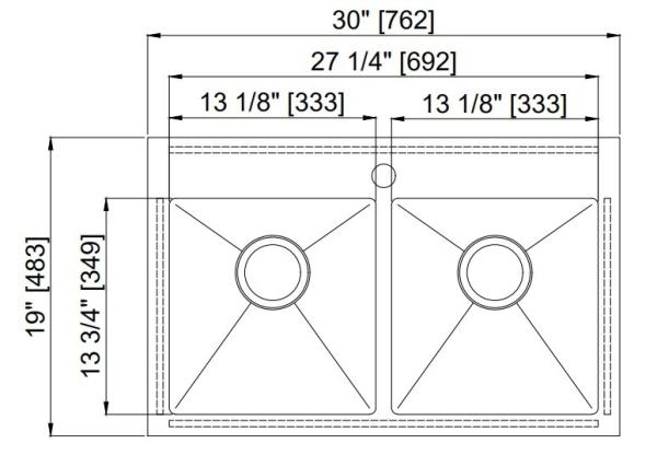 Rectangular Top Mount Kitchen Sink , High End Stainless Steel Sinks With Faucet