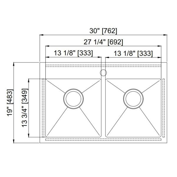 Rectangular Top Mount Kitchen Sink , High End Stainless Steel Sinks With Faucet