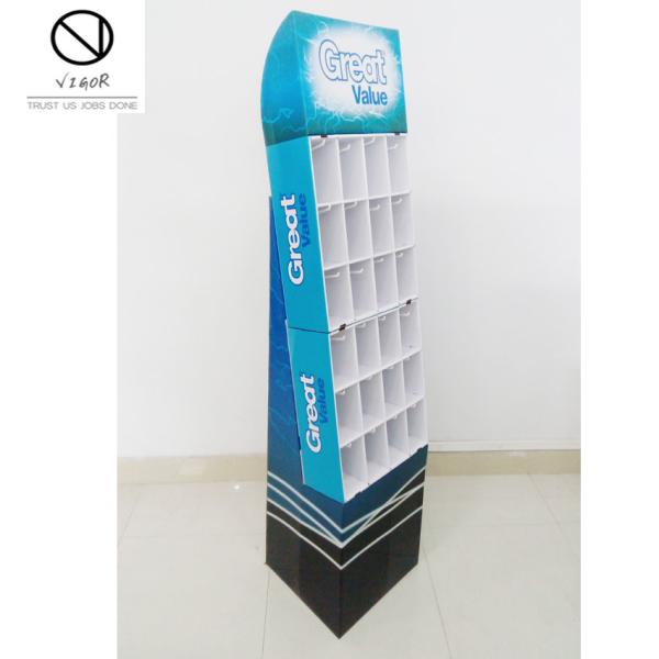 Custom Logo Corrugated Cardboard PDQ Floor Display Stand for Promoting Capes and Hats