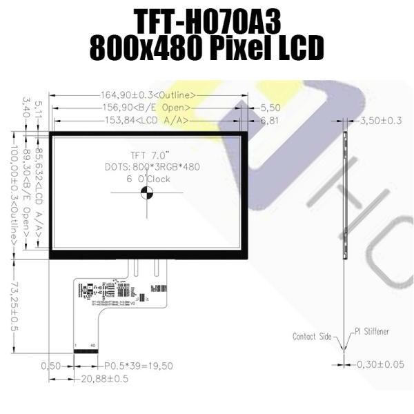 Affichage d'affichage à cristaux liquides de TTL de 7,0 pouces avec le conducteur Chip d'EK9716BD4 EK73002AB2