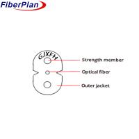 GJXH/GJFXH Fibra G652.D Cabos FTTH de queda de núcleo único com mensageiro 40-75