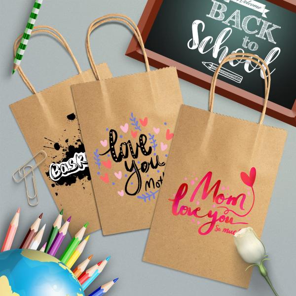 Специальная упаковка продуктов для приема на кухню Kraft Paper Bag для быстрого питания