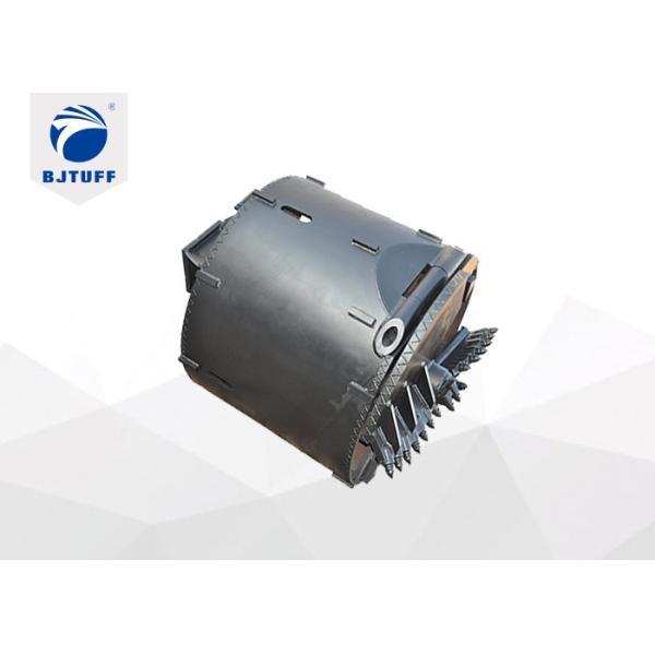 Pile Drill Machine Parts Double Bottom Auger Bucket For Hard Rock Drilling