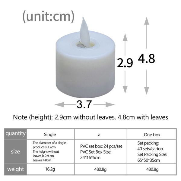Cordless Remote Tea Light Candles Plastic Electric Tea Light Candles White / Yellow / Red