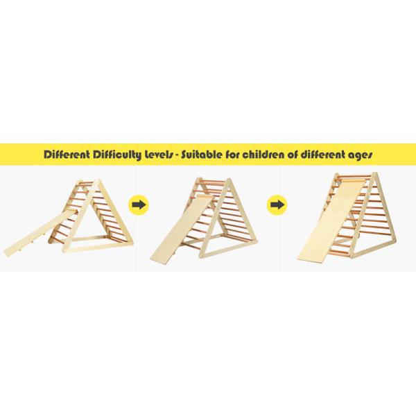 Wholesale Foldable Climbing Triangle Ladder Wooden Fitness Equipment 2 In 1