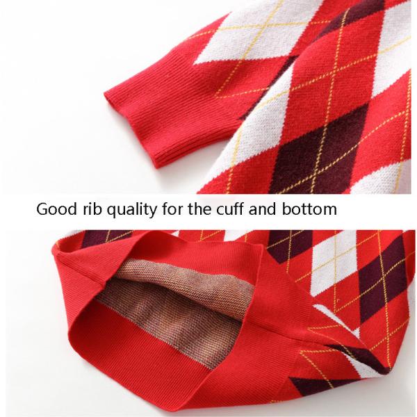 Stylish Pullover Parent-Child Sweater with Long Sleeve and Embroidery Accents for Winter season