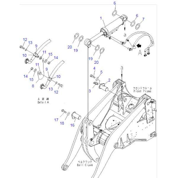 Komatsu WA380-6 Wheel Loader Bucket Cylinder Assy 707-01-XP190 70701XP190