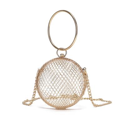 Ball Shape Clutch Purse Party Handbag Rhinestone Ring Handle ODM OEM