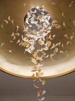 Villa Duplex Escalinha Sala de estar Criativa Custom Lâmpada de Lustre de Vidro Petal Pendente Arte