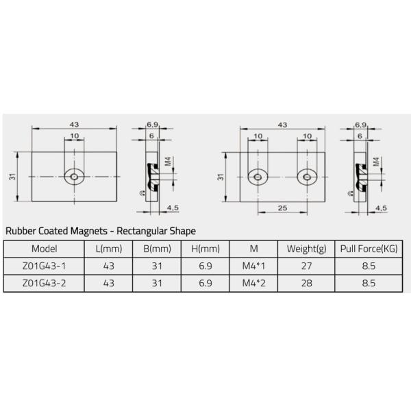 Customization Rubber Covered Magnets Waterproof Neodymium Mounting Magnets