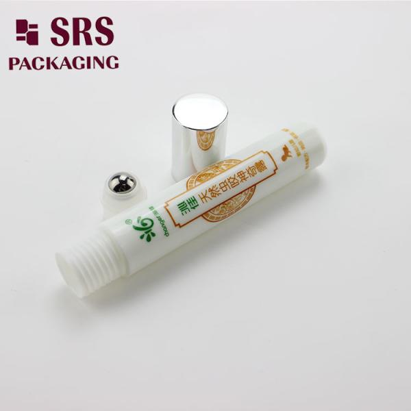 SRS empty cosmetic 15ml white plastic perfume roller ball bottle