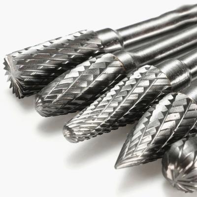 Ferramentas de moagem Forro de bites de carburo Burrs rotativos de tungstênio em arquivos para moagem de metais
