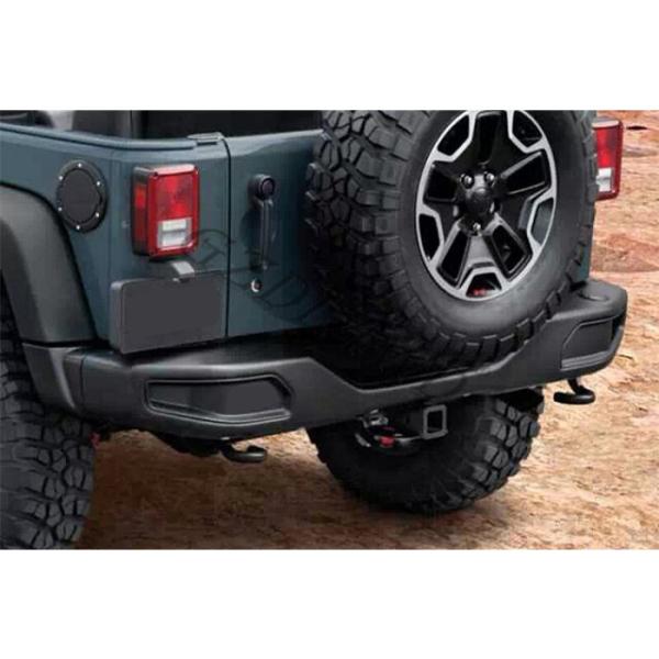 Jeep JK Wrangler Guard Back Rear Bumper Bar With Spare Frame Black Powder Coated Steel