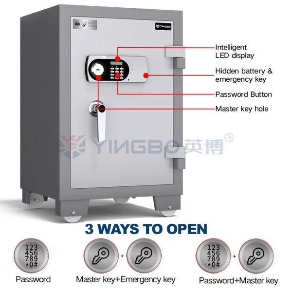 Three Composite Construction Fireproof Safe Box With Intelligent Dual Alarm System YB/FH-78 Fireproof Safe Box for Home and Office