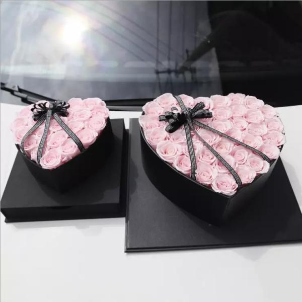 Valentines day best gift 5-6cm preserved rose customized design stabilized rose in heart shape gift box Fresh flower