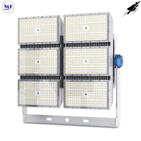 1200W IP66 LED Stadium Flood Light IK10 Ângulo de feixe 15° /45° Alumínio de fundição a óleo para quadra de tênis e piscina