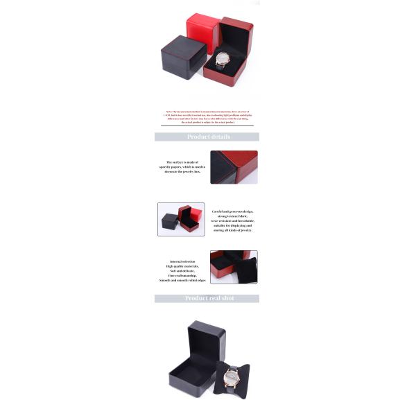 Mens Square Faux Leather Watch Case Box With Pillow For Luxury Display