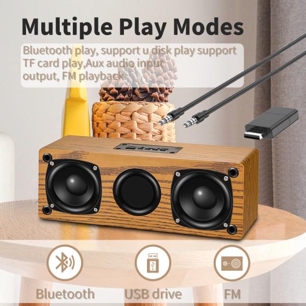Mini Wood Bluetooth Speaker de pouco peso, orador 10W portátil com rádio