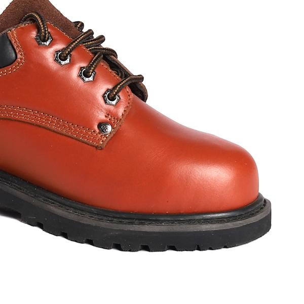 Embossed Cow Leather Goodyear Work Boots Steel Toe Waterproof Puncture Resistant