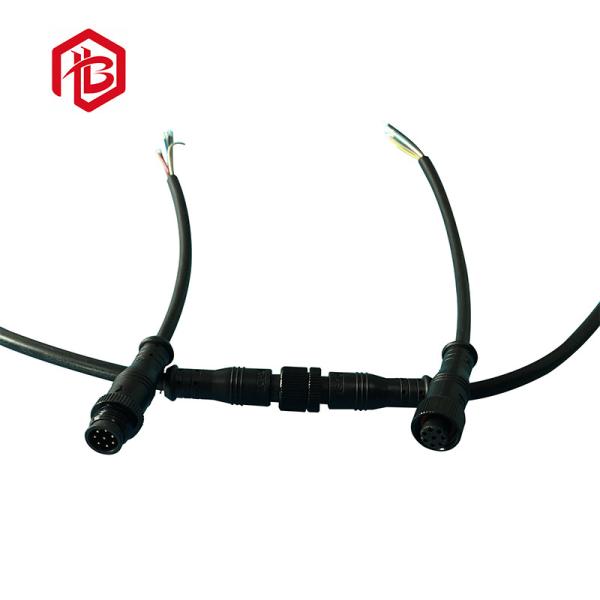 M12 connecteur circulaire 2-8 broches imperméable à l'eau mâle et femelle prise de fil LED lampe extérieure imperméable à l'eau fil de noix métallique