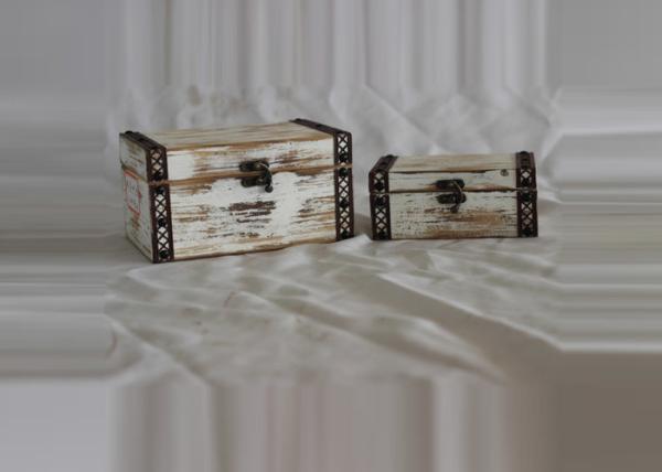 Painting Set Of 2 Decorative Retro Wooden Box Cabinet