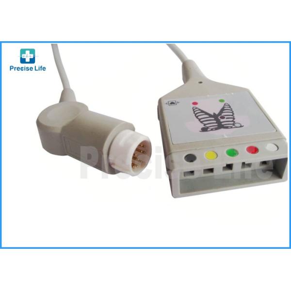 Round 12 pin connector M1520A ECG Monitor cable 5 leads Medical Parts