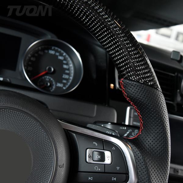 Plain Weave Gloss Volkswagen Carbon Fiber Steering Wheel 2022 New Customized